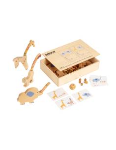 Jeu éducatif en bois pour mesurer et comparer des animaux