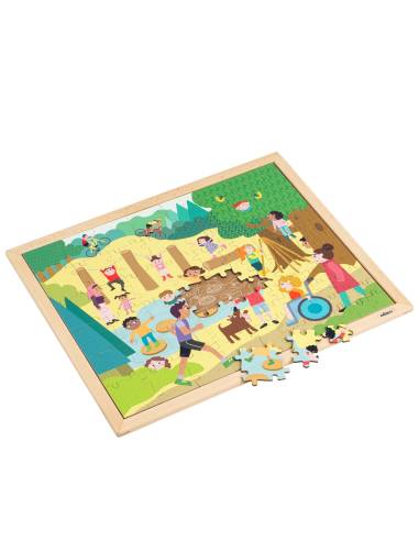 Puzzle coopératif éducatif sur le thème de la forêt
