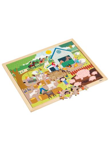 Puzzle coopératif 102 pièces sur le thème de la ferme