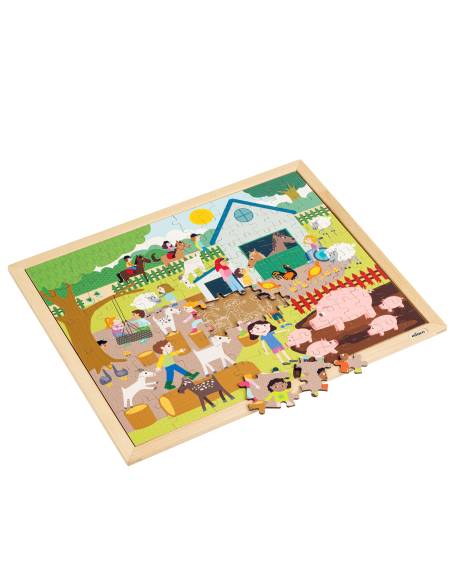 Puzzle coopératif 102 pièces sur le thème de la ferme
