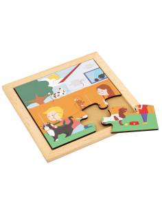 Puzzle en bois vie quotidienne jardin 6 pièces