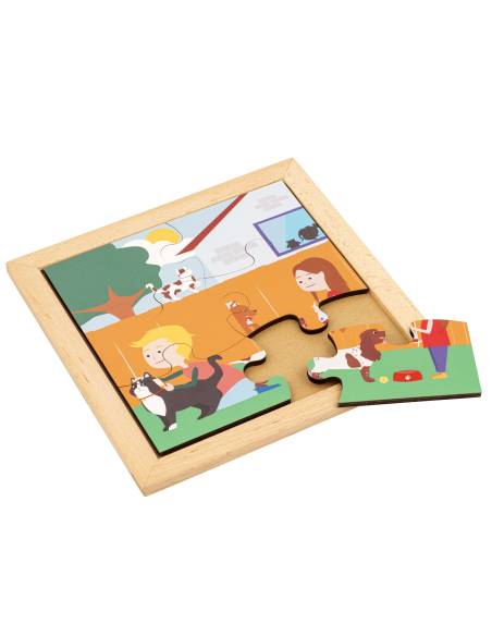 Puzzle en bois vie quotidienne jardin 6 pièces