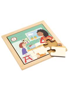 Puzzle en bois vie quotidienne cuisine 9 pièces