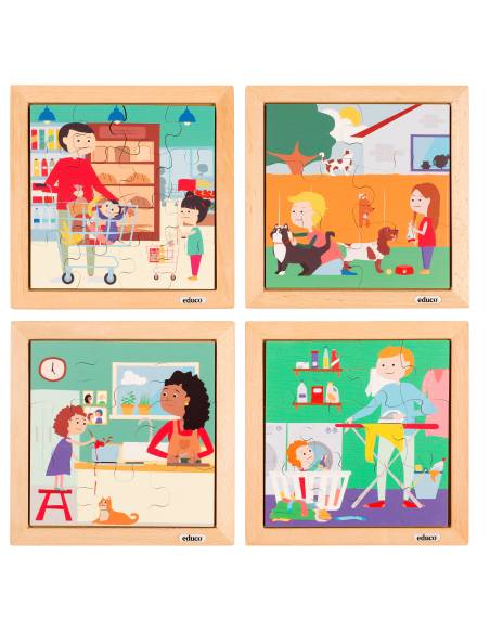 Set de 4 puzzles en bois pour tout-petits