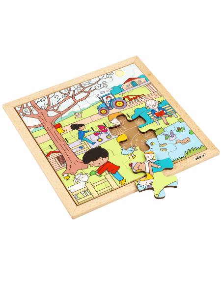 Puzzle en bois illustrant le printemps
