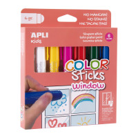 6 Color Sticks pour fenêtres- gouache solide