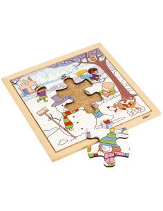 Puzzle en bois sur le thème de l’hiver