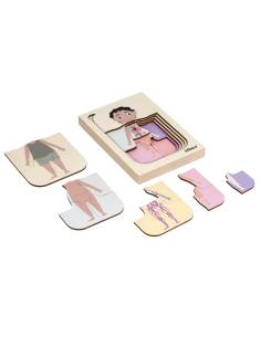 Puzzle éducatif à couches du corps humain version garçon