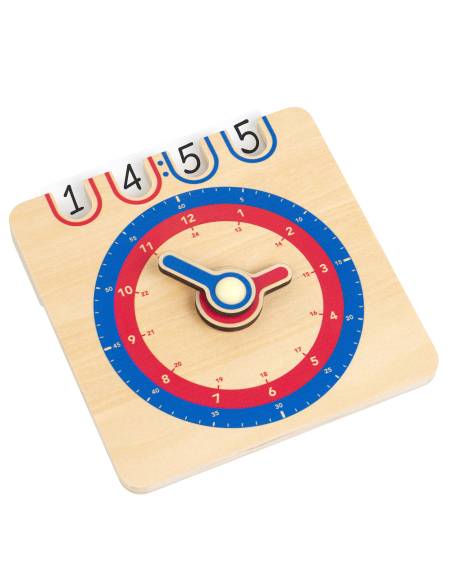 Horloge pédagogique analogique et numérique pour élèves Ø 15 cm