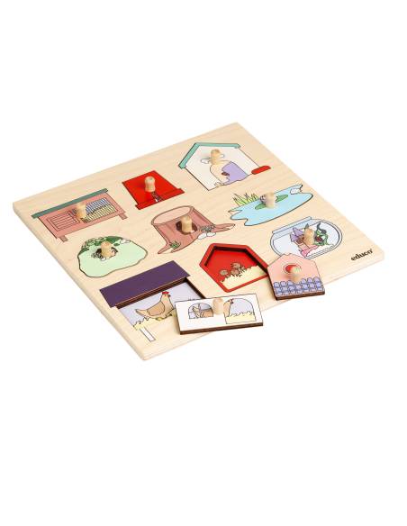 puzzle Montessori maisons des animaux