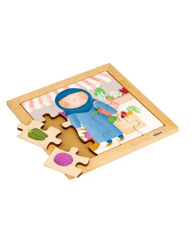 Puzzle en bois éducatif sur les légumes