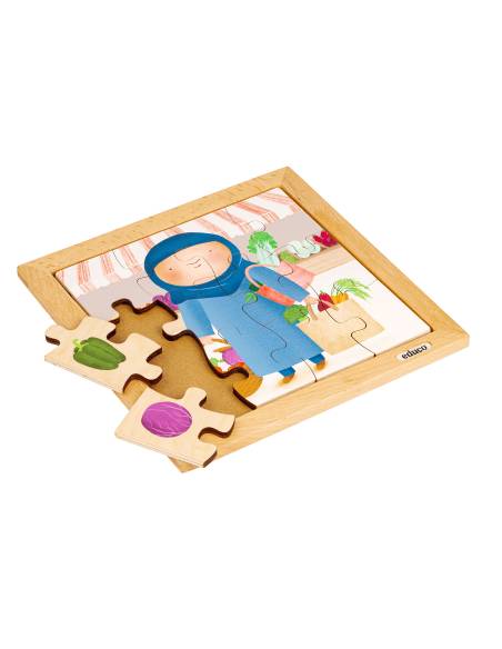 Puzzle en bois éducatif sur les légumes