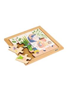 Puzzle en bois éducatif sur les plantes d’intérieur