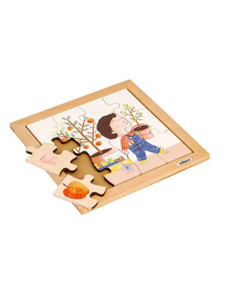 Puzzle en bois éducatif sur le jardin