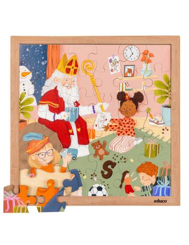 Puzzle en bois éducatif sur la fête de Saint-Nicolas