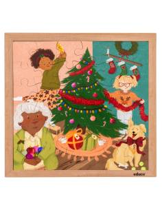 Puzzle en bois éducatif sur Noël