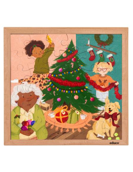 Puzzle en bois éducatif sur Noël