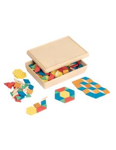 Formes géométriques en Re-Wood® – 60 pièces avec boîte