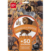 50 stickers repositionnables "Animaux de la savane"