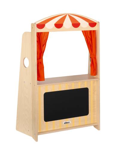 Grand théâtre en bois avec rideau pour jeux symboliques et expression orale des enfants
