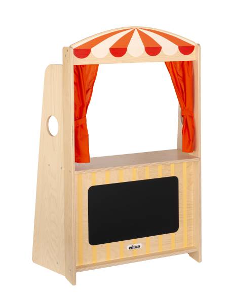 Grand théâtre en bois avec rideau pour jeux symboliques et expression orale des enfants