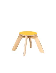 Tabouret en bois jaune 26 cm Miks