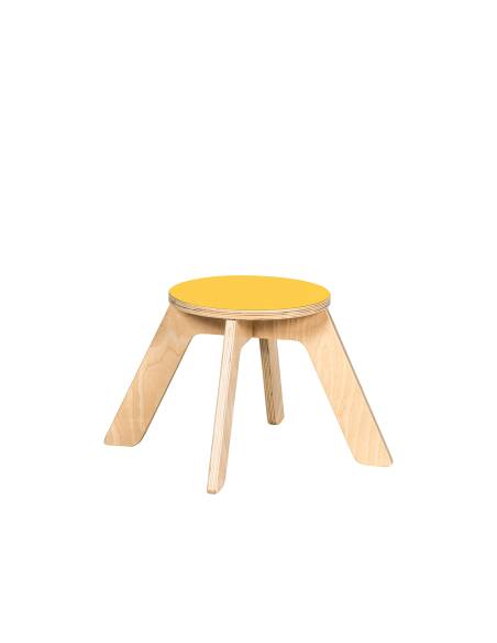 Tabouret en bois jaune 26 cm Miks