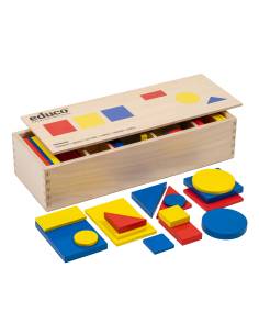 Figures planes en bois coloré pour enfants