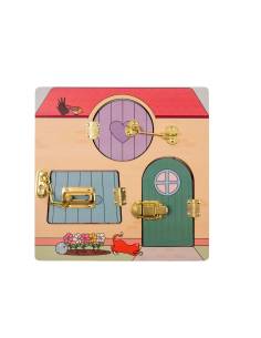 Petite maison en bois avec serrures éducatives