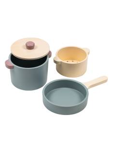 Batterie de cuisine en bois 4 pièces pour enfants