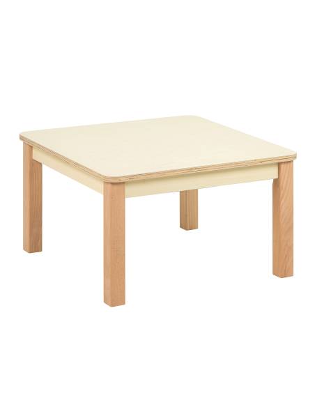 Table cube en bois 69 x 69 cm pour classes Montessori