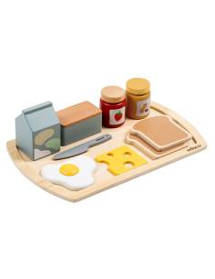 Ensemble de petit-déjeuner en bois réaliste