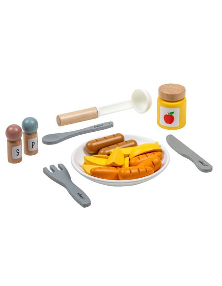 Set de déjeuner complet en bois pour enfants