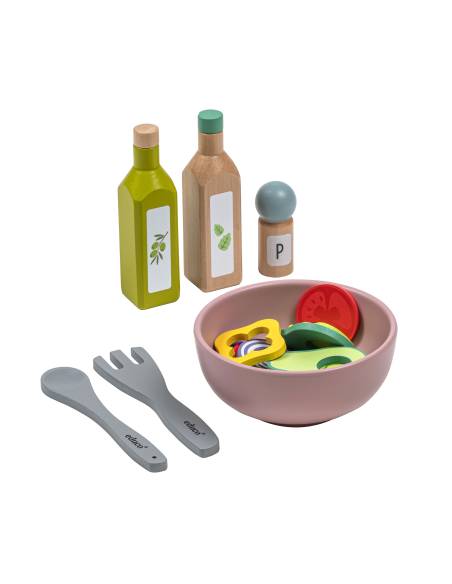 Ensemble de jeu en bois et feutrine pour préparer une salade
