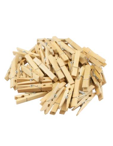 50 pinces à linge en bois naturel 4,8 cm
