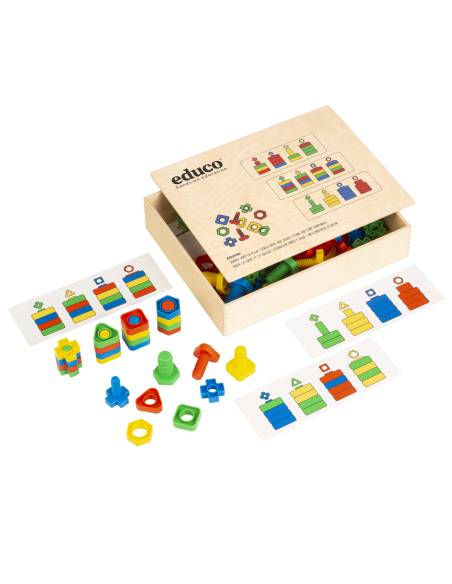 Jeu éducatif de vissage des formes et couleurs