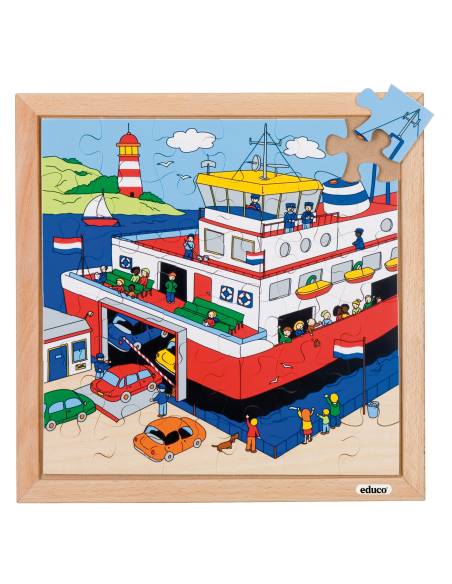 Puzzle Le bateau en bois – 36 pièces éducatives sur les transports maritimes