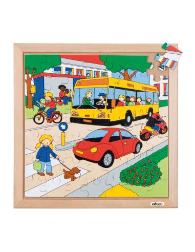 Puzzle en bois transports urbains 49 pièces