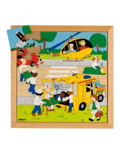 Puzzle en bois accident 16 pièces