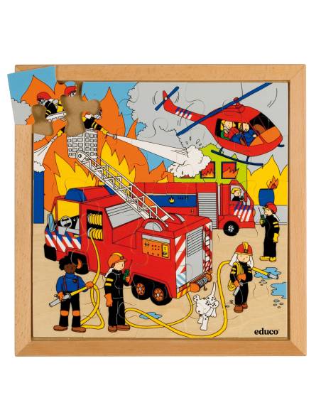 Puzzle en bois pompiers 25 pièces