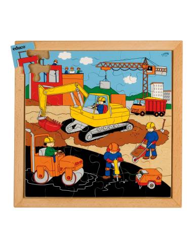 Puzzle en bois chantier de construction 36 pièces