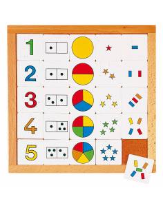 encastrement chiffres 1 à 5 en bois