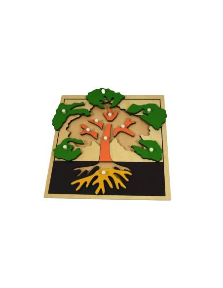 Puzzle éducatif en bois pour apprendre les parties de l’arbre