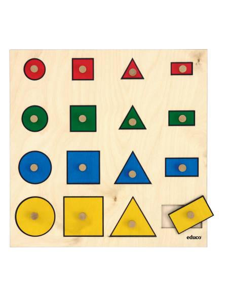 Puzzle d’encastrement formes géométriques en bois