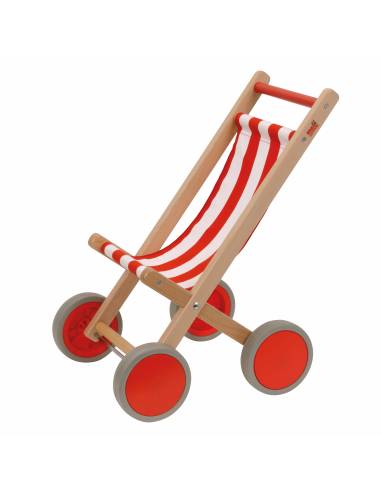 Poussette en bois pour poupées