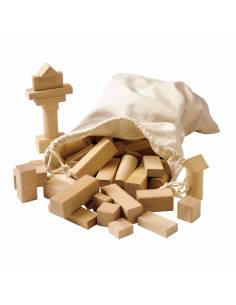 100 blocs de construction en bois naturel pour enfants