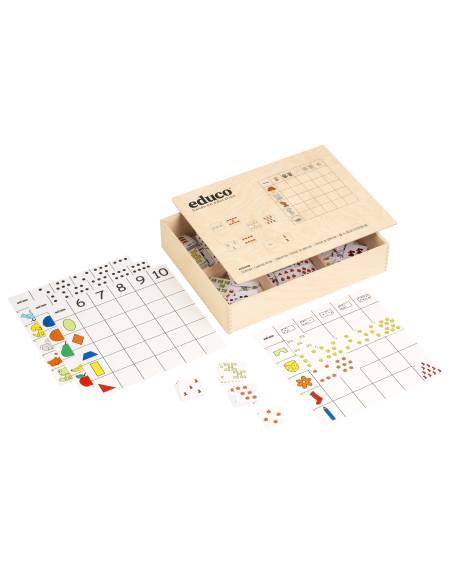 Jeu éducatif en bois compter avec une matrice