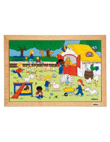 Puzzle en bois visite de la ferme 24 pièces