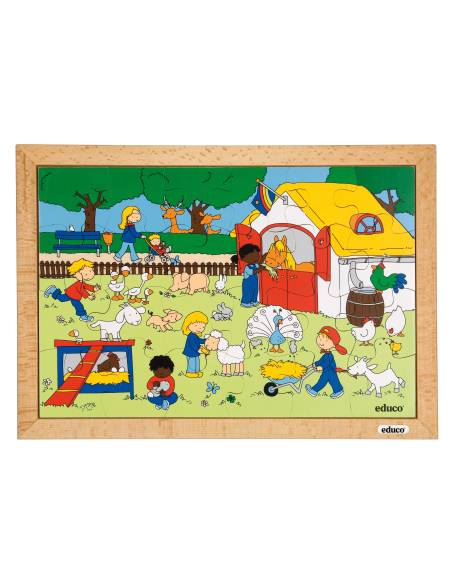 Puzzle en bois visite de la ferme 24 pièces