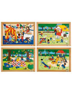 Puzzles éducatifs en bois sur les activités des enfants